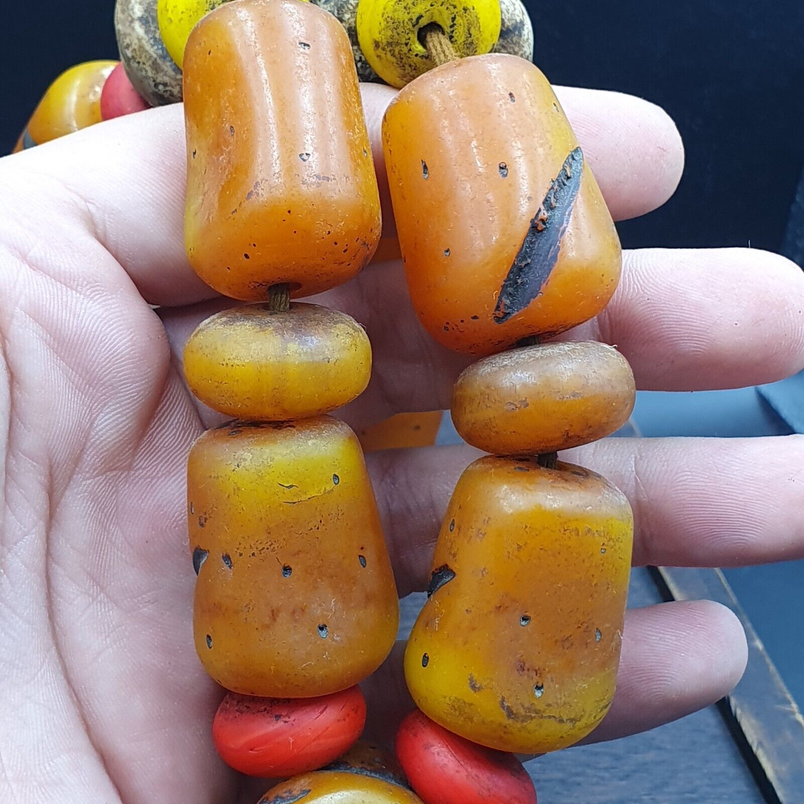 298g Moroccan Berber Necklace Handcrafted Amber Vintage Jewelry African Necklace