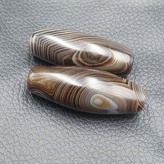 2 Old Yemeni Agate Natural Rare pattern African Banded Agate Bead  YM-52