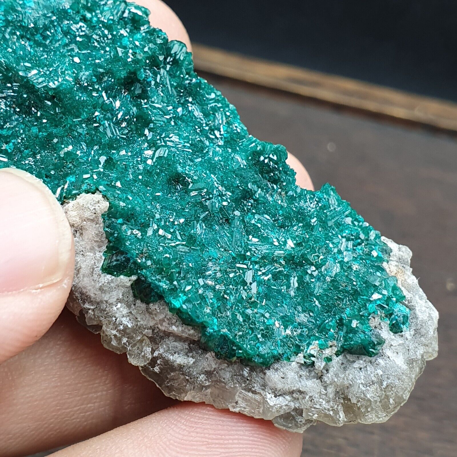 Beautiful Green Dioptase crystal specimen, Green crystals