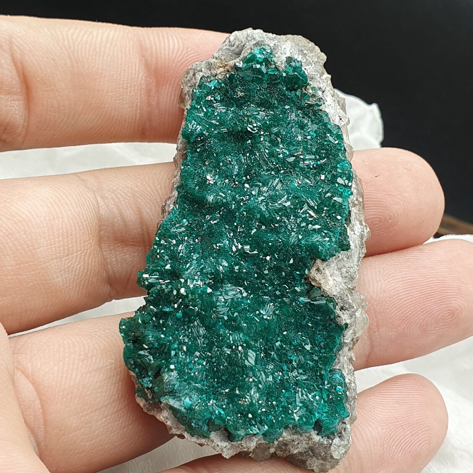 Beautiful Green Dioptase crystal specimen, Green crystals