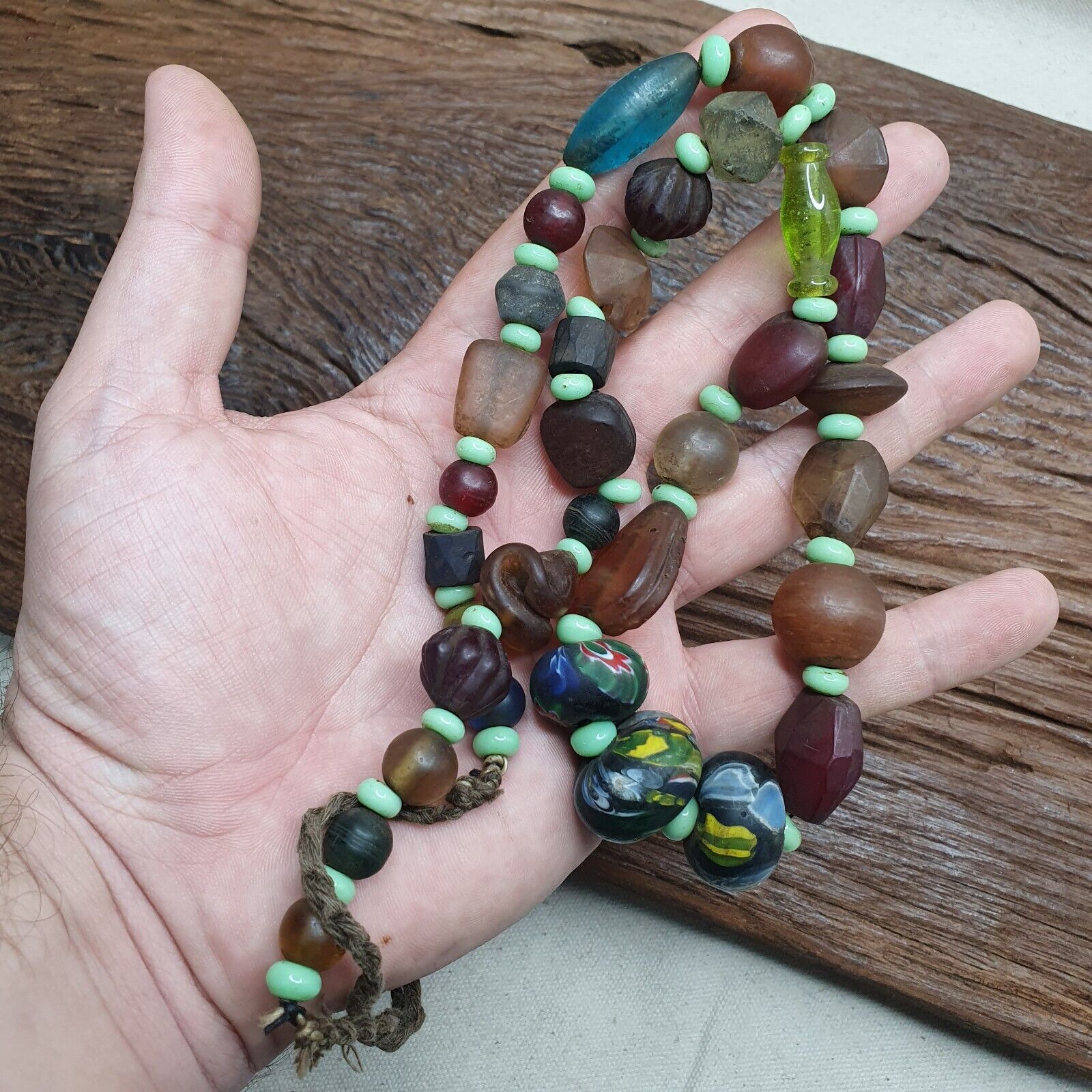 BEAUTIFUL Antique Style OLD AFRICAN GLASS Beads Strand