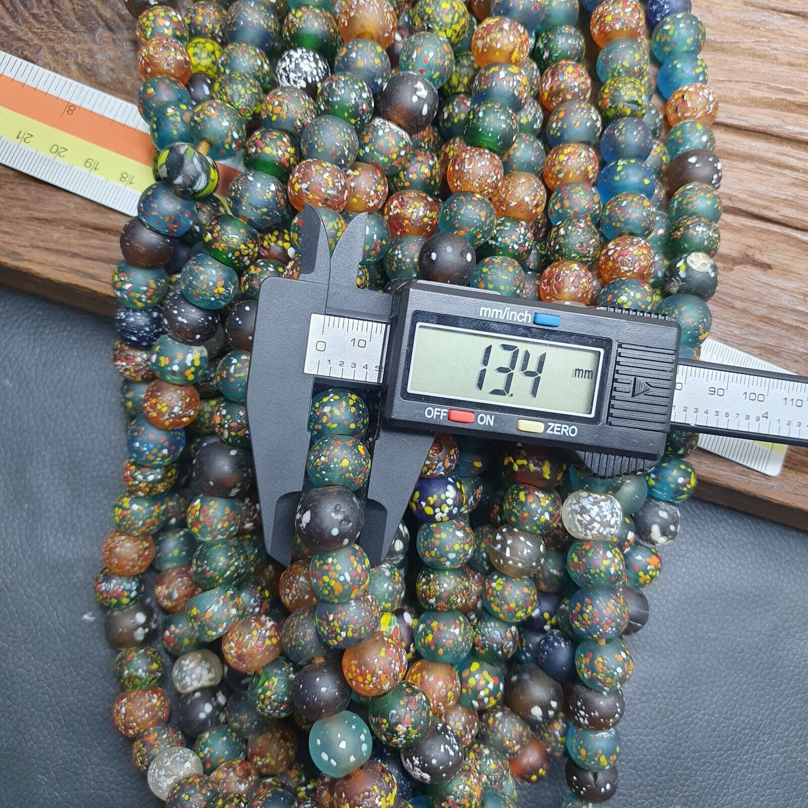 Vintage Trade Multicolor Candy Glass Beads Beaded Necklace CND-G5