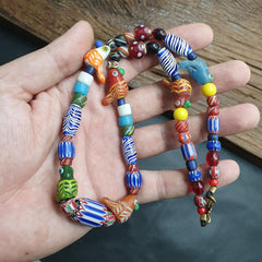 VINTAGE Old African, venetian ART Mix GLASS BEADS Necklace