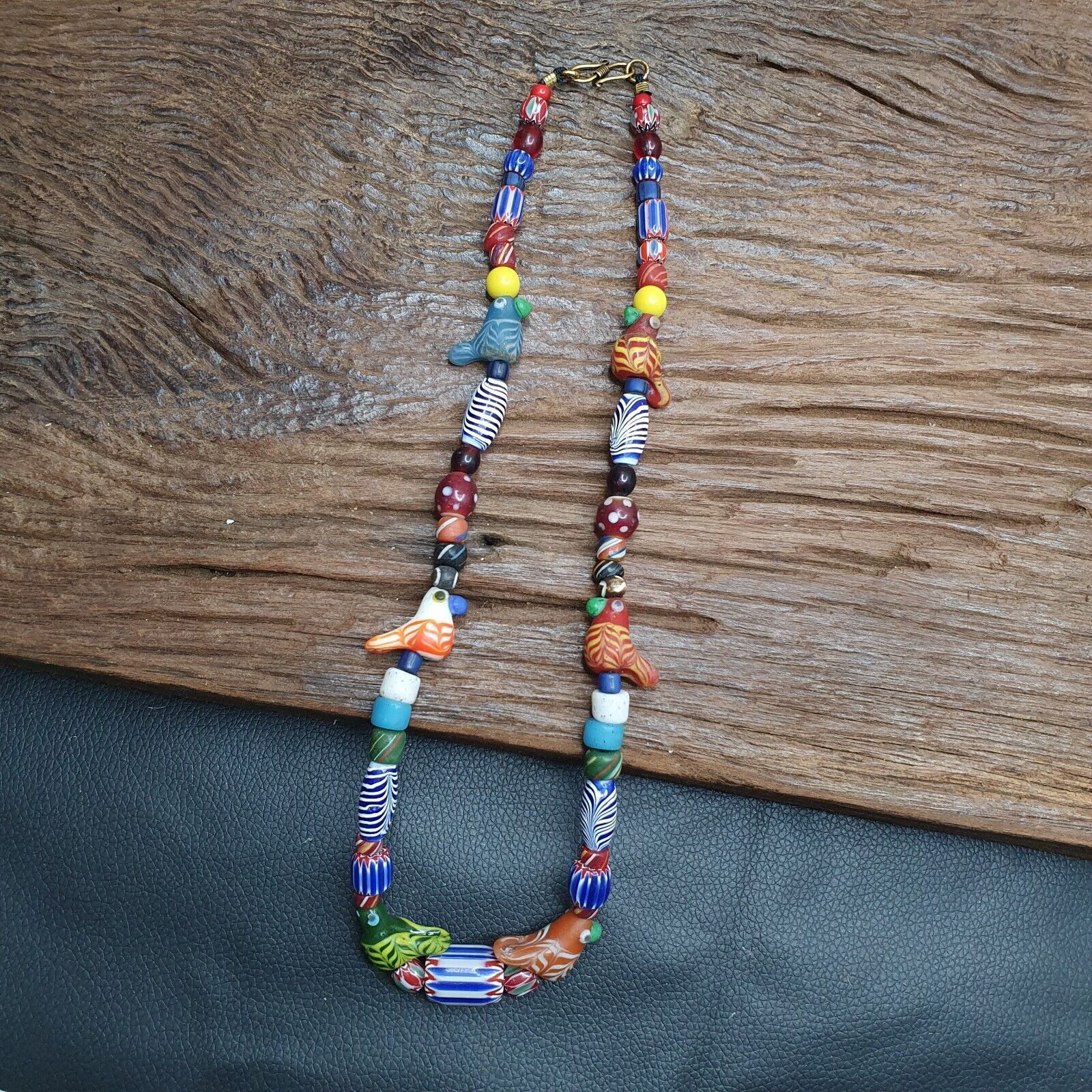 VINTAGE Old African, venetian ART Mix GLASS BEADS Necklace