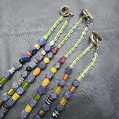Vintage Lot 3 Pcs Lapis and Glass beaded Necklaces