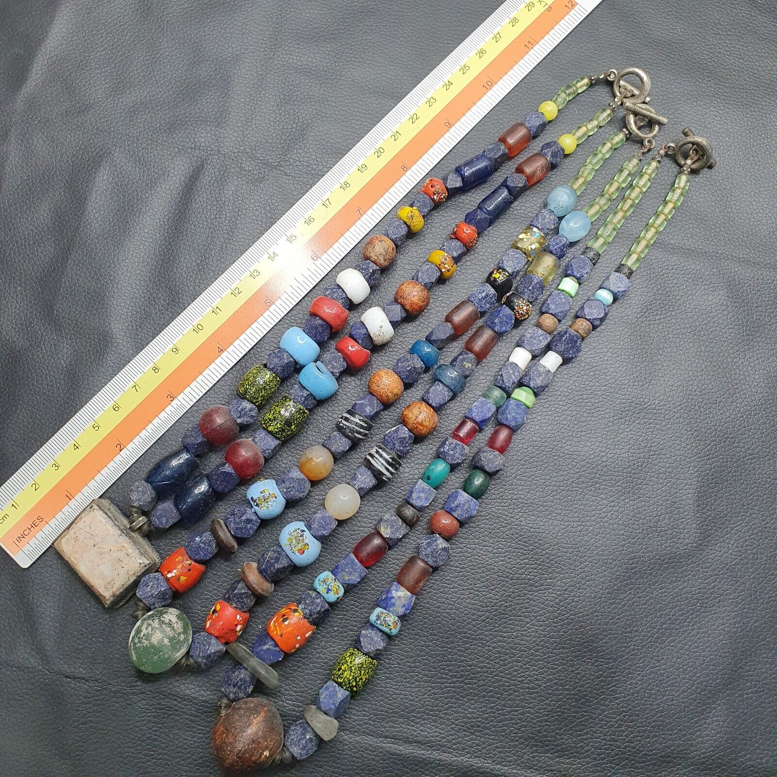 Lot 3 Pcs Vintage Lapis and Glass beaded Necklaces LPS2