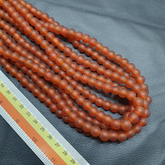 BEAUTIFUL OLD AFRICAN Orange red GLASS  BEADS 8-9MM