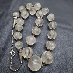 Vintage Himalayan Crystal Quartz Healing Stone Beads Necklace