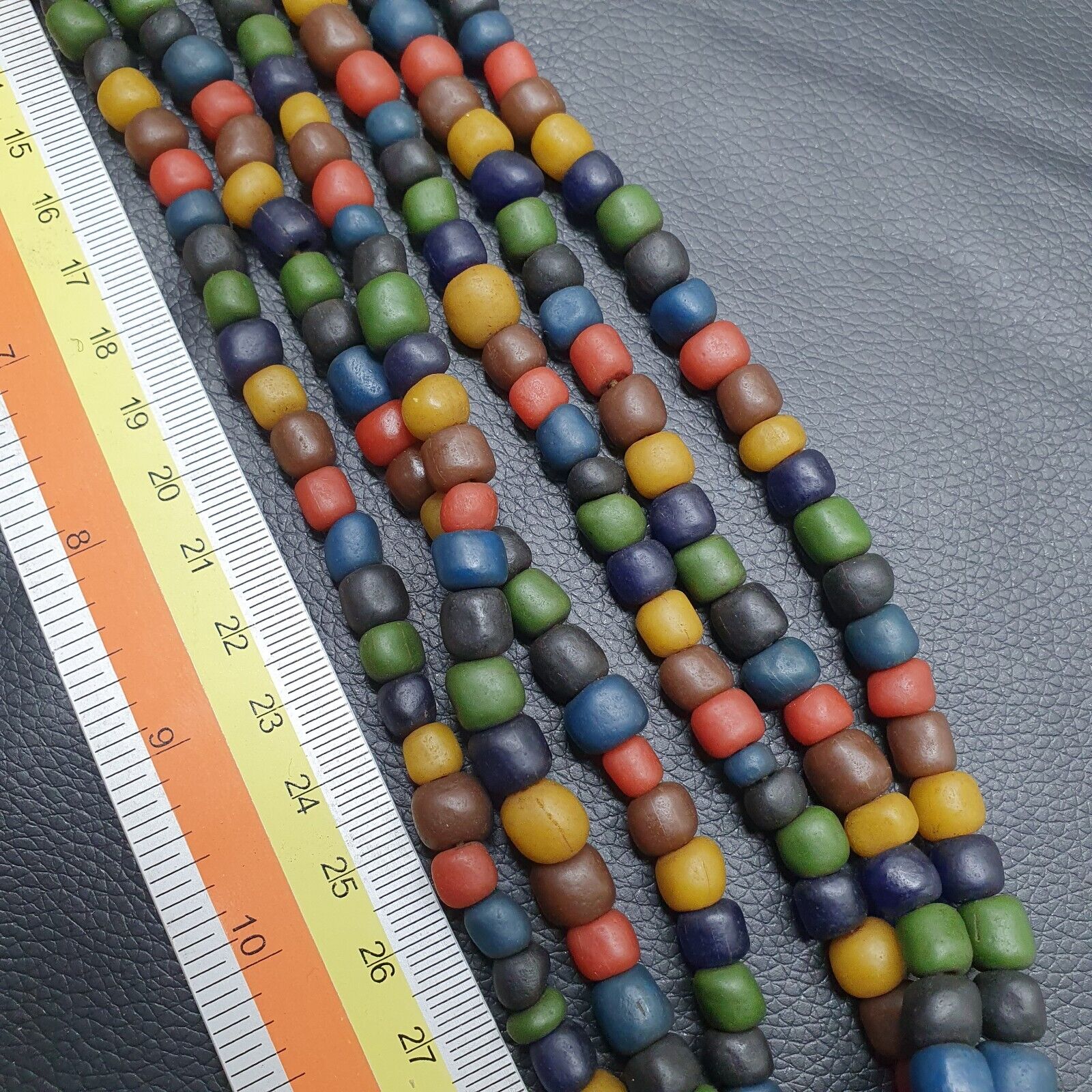 Beautiful Vintage 8mm Thai Glass Beads Long Necklace