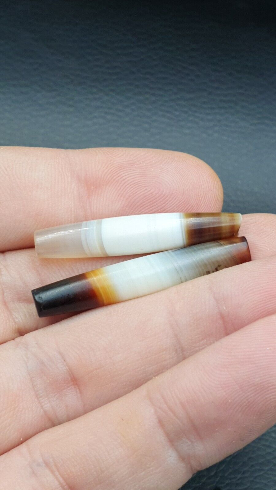 Lot 2 Middle Eastern Antique Natural Chung Agate Bead CHN-4