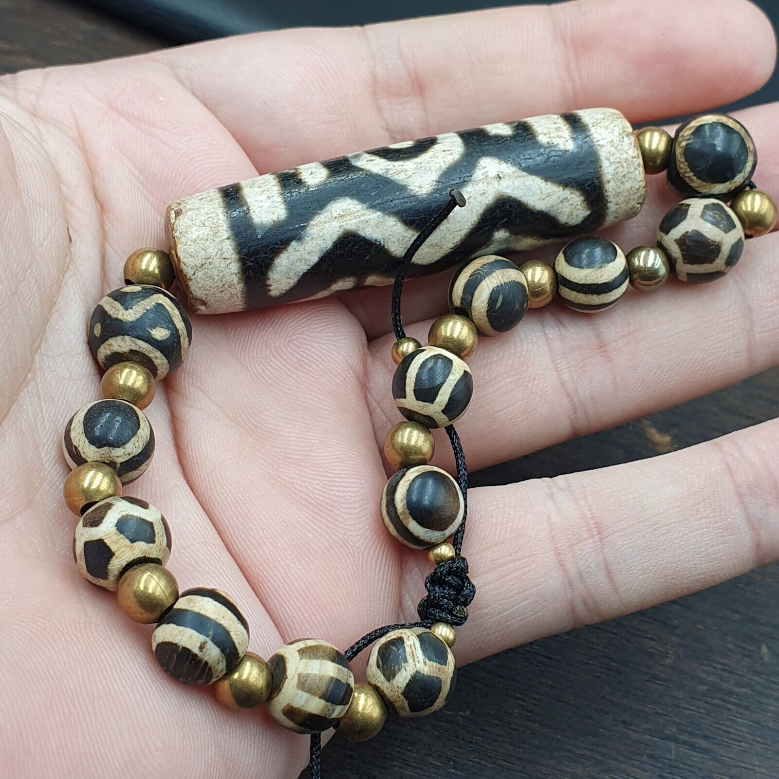 Tibetan 3 Eyes Unique Pattern With Pumtek Beads Bracelet #3