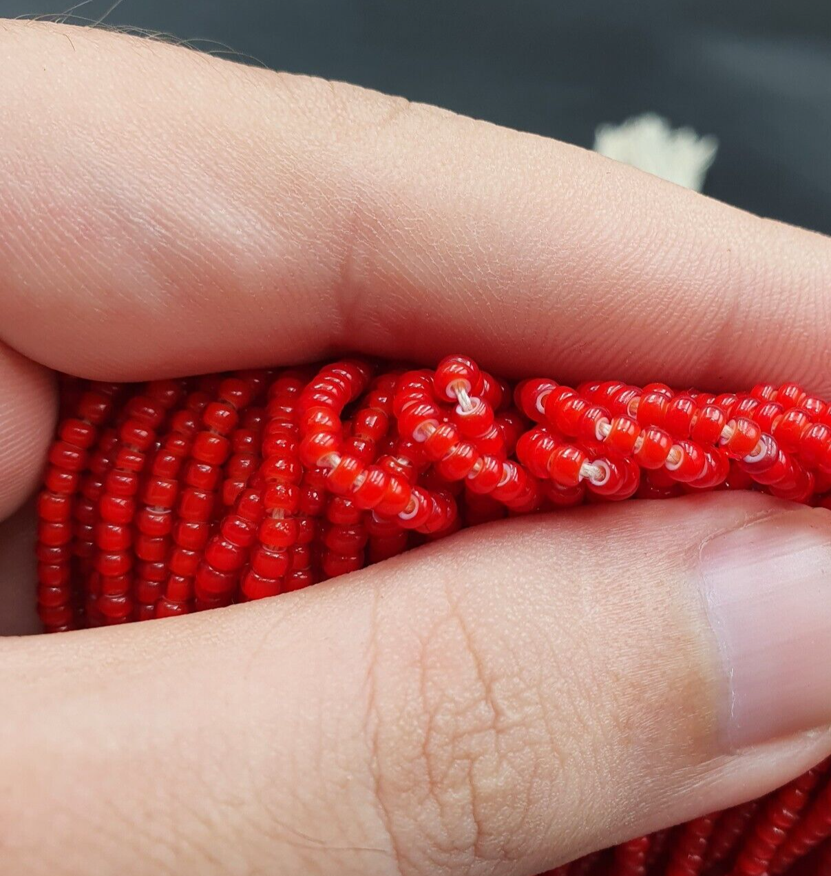 2 mm Wholesale lot- 20 strands Antique Venetian White Heart Trade Beads