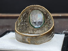 Antiker Vintage-Ring aus dem Nahen Osten, weißer Mittelstein aus Pakistan 