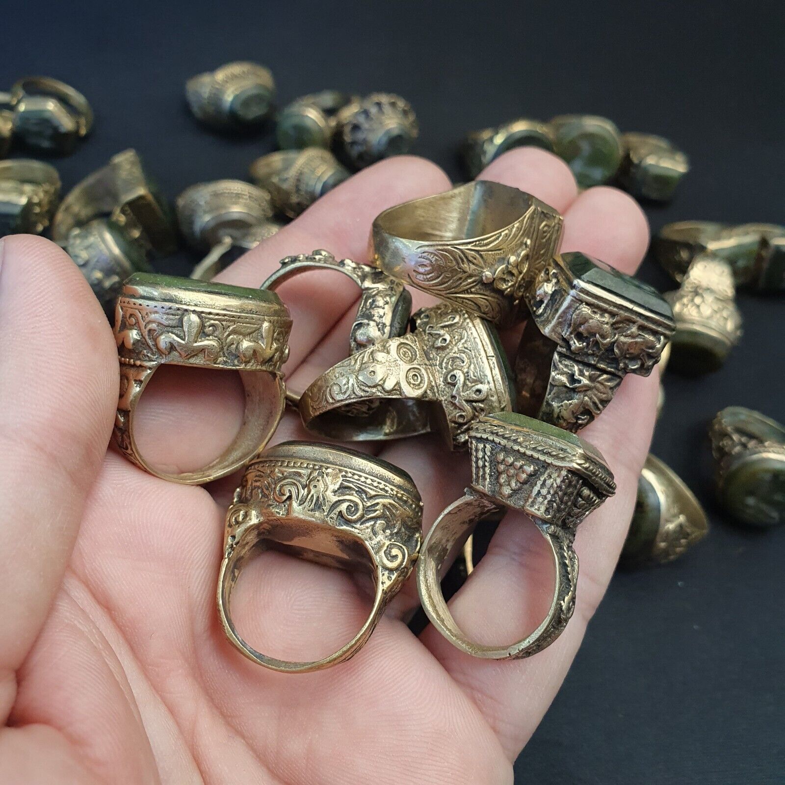 Antikes Vintage Wundervolles nahöstliches altes Jadesteintier geschnitztes seltenes Siegel