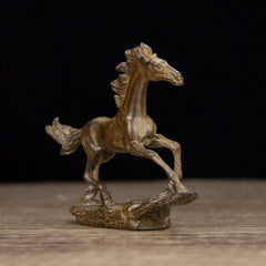 Antike chinesische klassische Sammlung von kleinen Pferden aus reiner Kupferbronze 