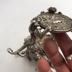 Antique Chinese classical collection of small decoration pure copper Silver Gild