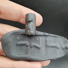 Babylonian Era Rare Ancient Old Mesopotamian Animal Intaglio Cylinder Seal Bead