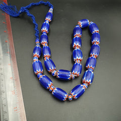 Venetian Style Trade beads Old African Chevron Glass Beads Long Strand