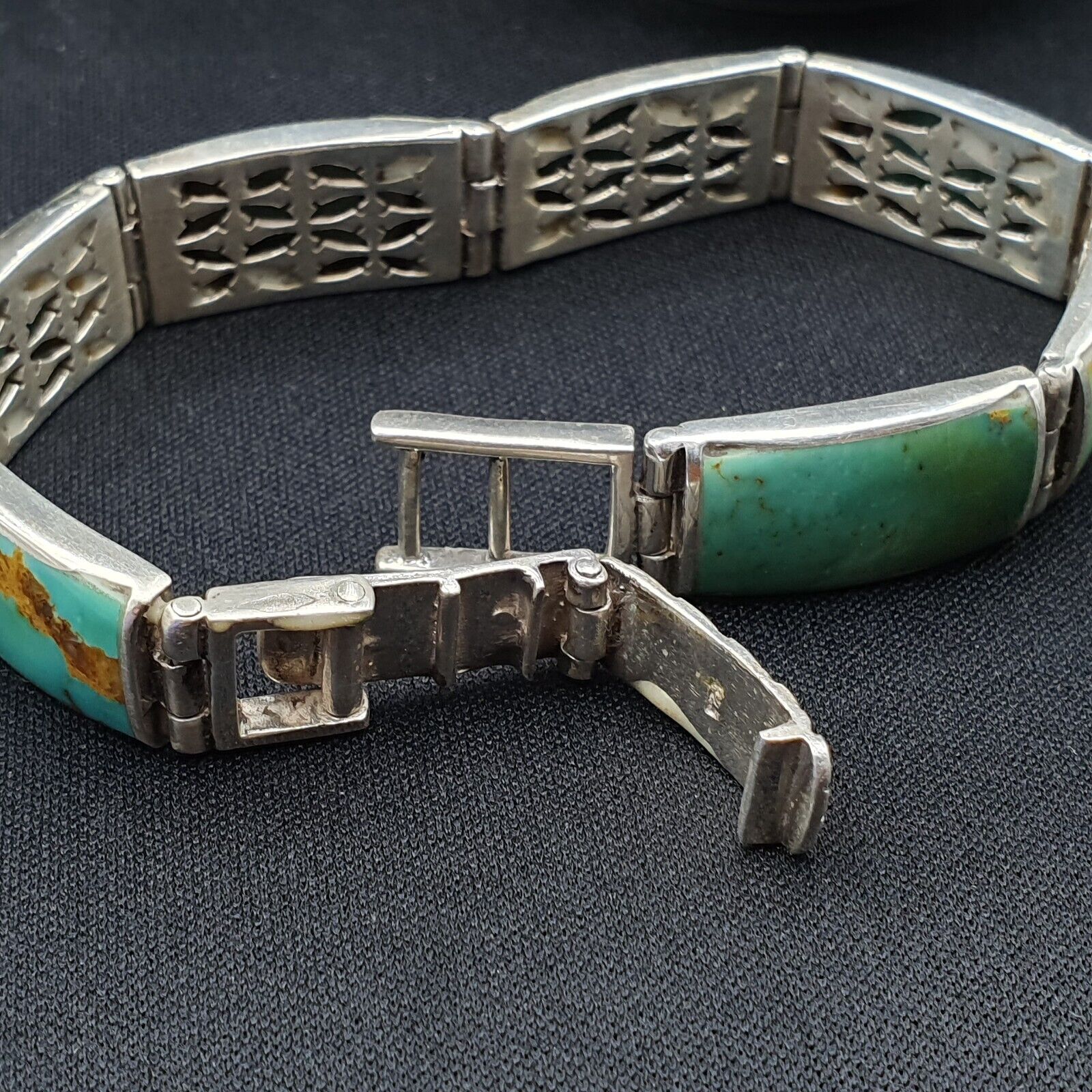Beautiful Natural Turquoise 925 STERLING SILVER BRACELET