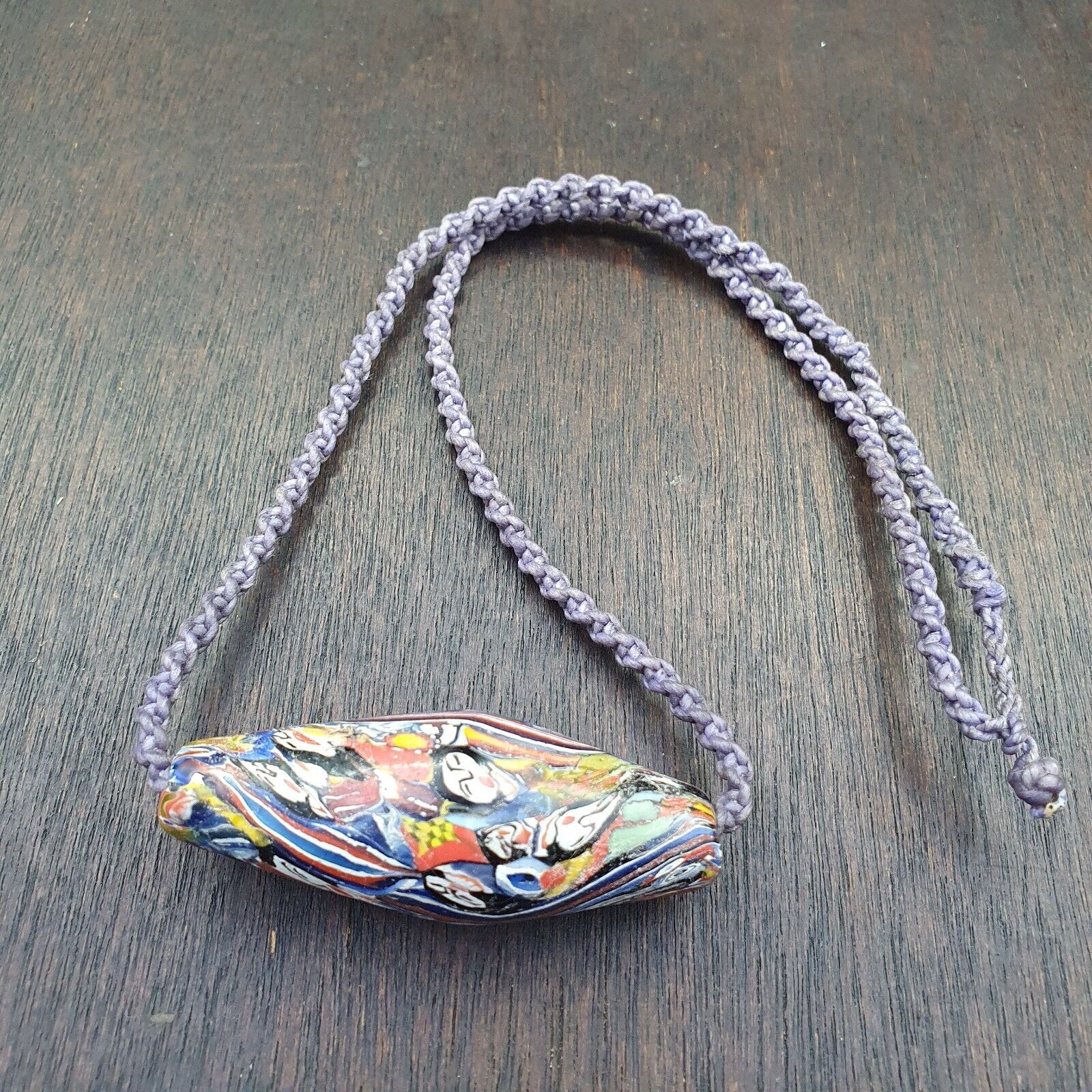 Riesige Glasperle im Vintage-Stil mit dekorativer Perle, 61 mm x 23 mm 