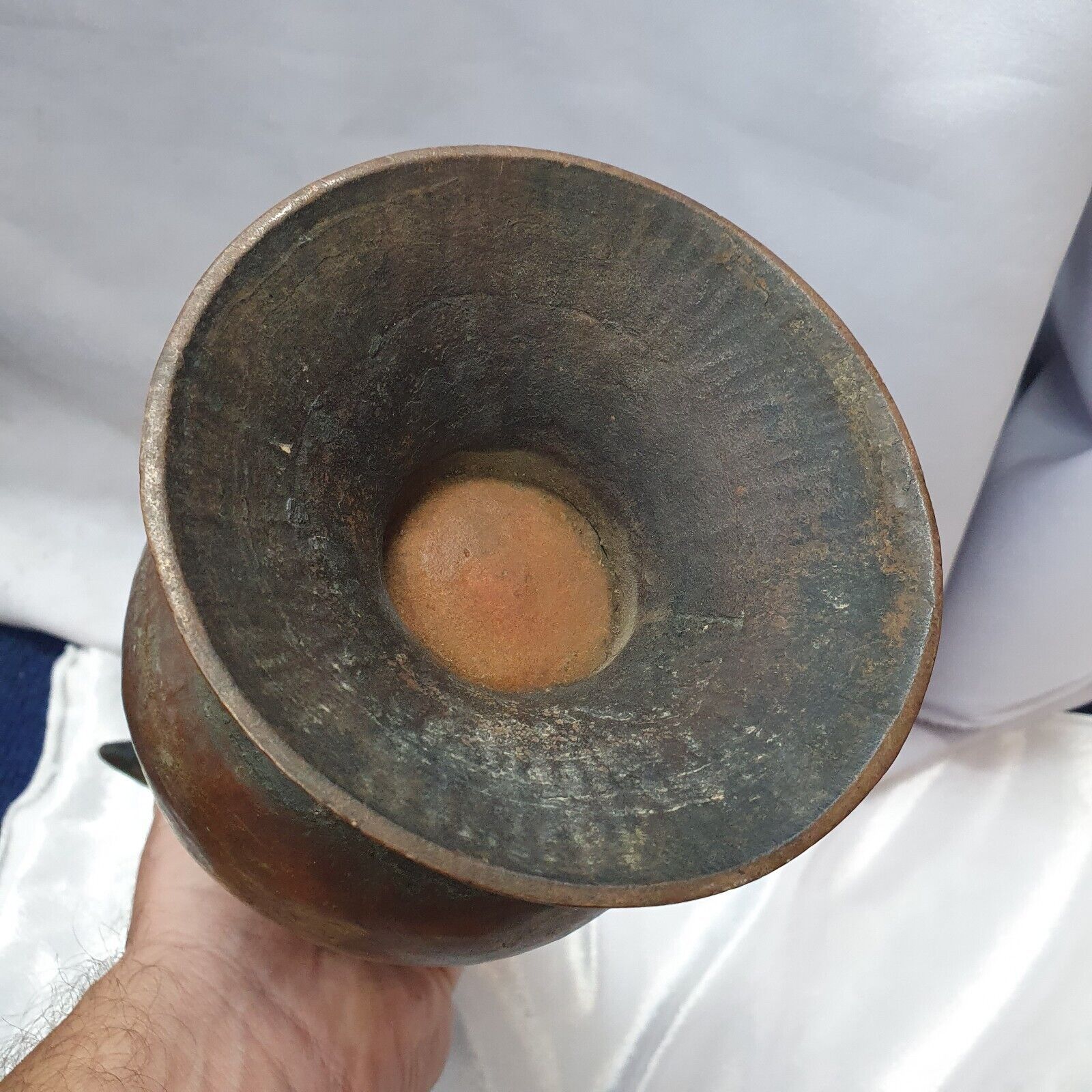 Antike Bronze-Kupferkanne aus dem 19. Jh., handgeschnitzt, einzigartige Teekanne in Museumsqualität