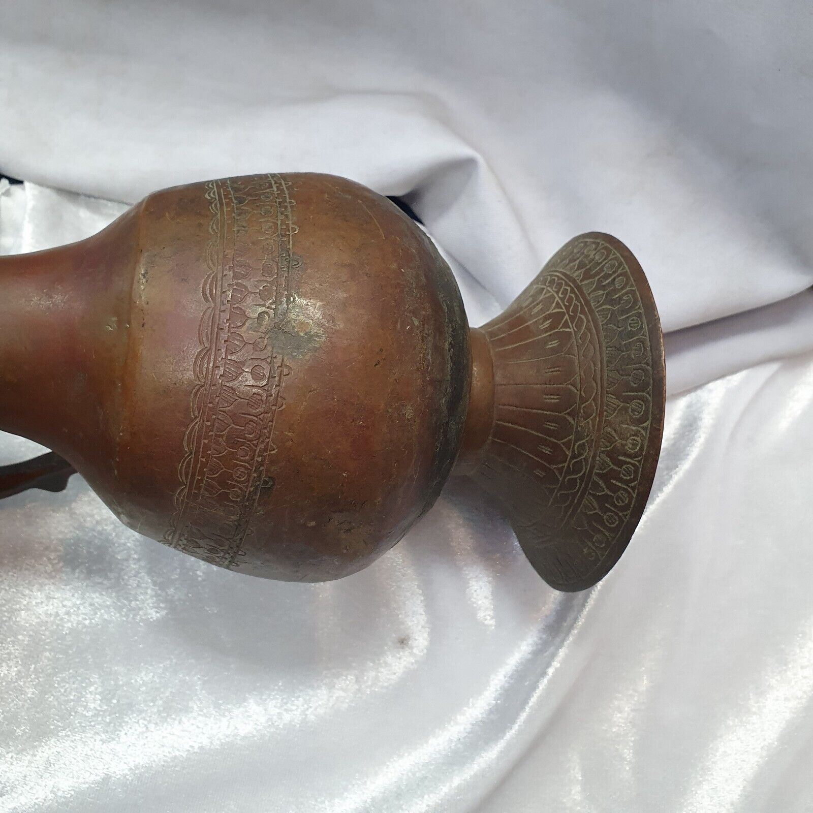 19th C Antique Bronze Copper jug Hand Carved Museum Quality Unique Tea Pot