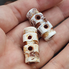 2 - Antique HIMALAYAN Indo Tibetan Central Asian Agate beads