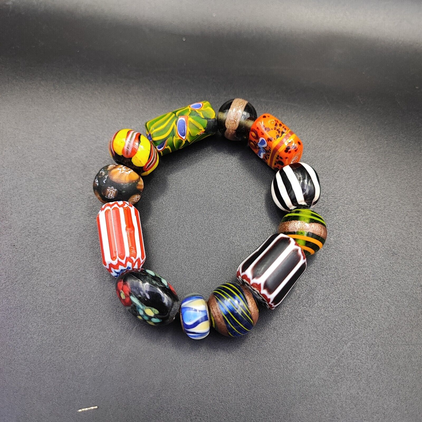 Vintage chevron African Glass beads Bracelet