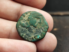 Ancient 1 Tetradrachm 80-100 Kushan Empire (60-375) Bronze Vima Takto  CN-3Y