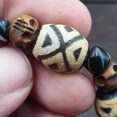Very rare Tibetan dzi bead old amulet Agate Eyes pattern Tibet gzi bracelet