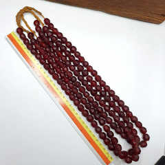African Trade Beads Vintage Cherry Red Beads Long Strand 12-12.5mm