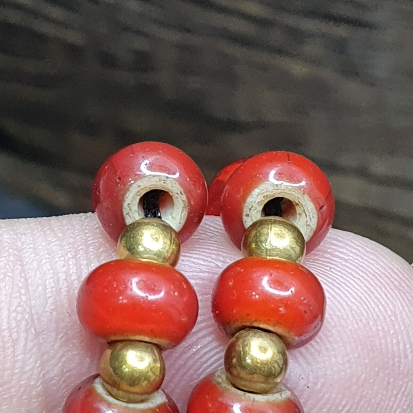 7mm Antique Venetian White Heart Trade Beads