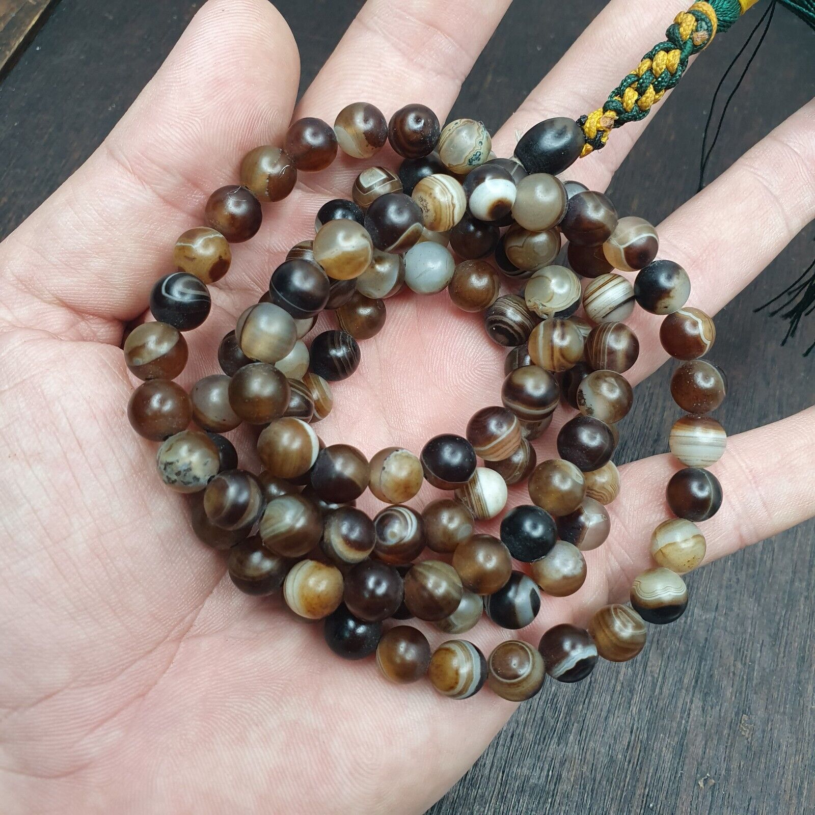 108(+) Prayer Beads Agate Stone , Tibetan Buddhist Rosary Buddha Beads.