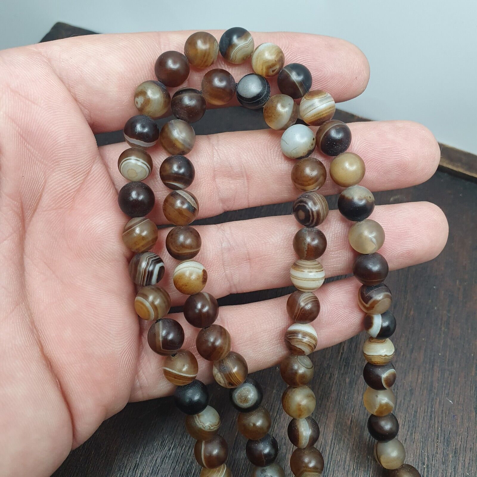 108(+) Prayer Beads Agate Stone , Tibetan Buddhist Rosary Buddha Beads.
