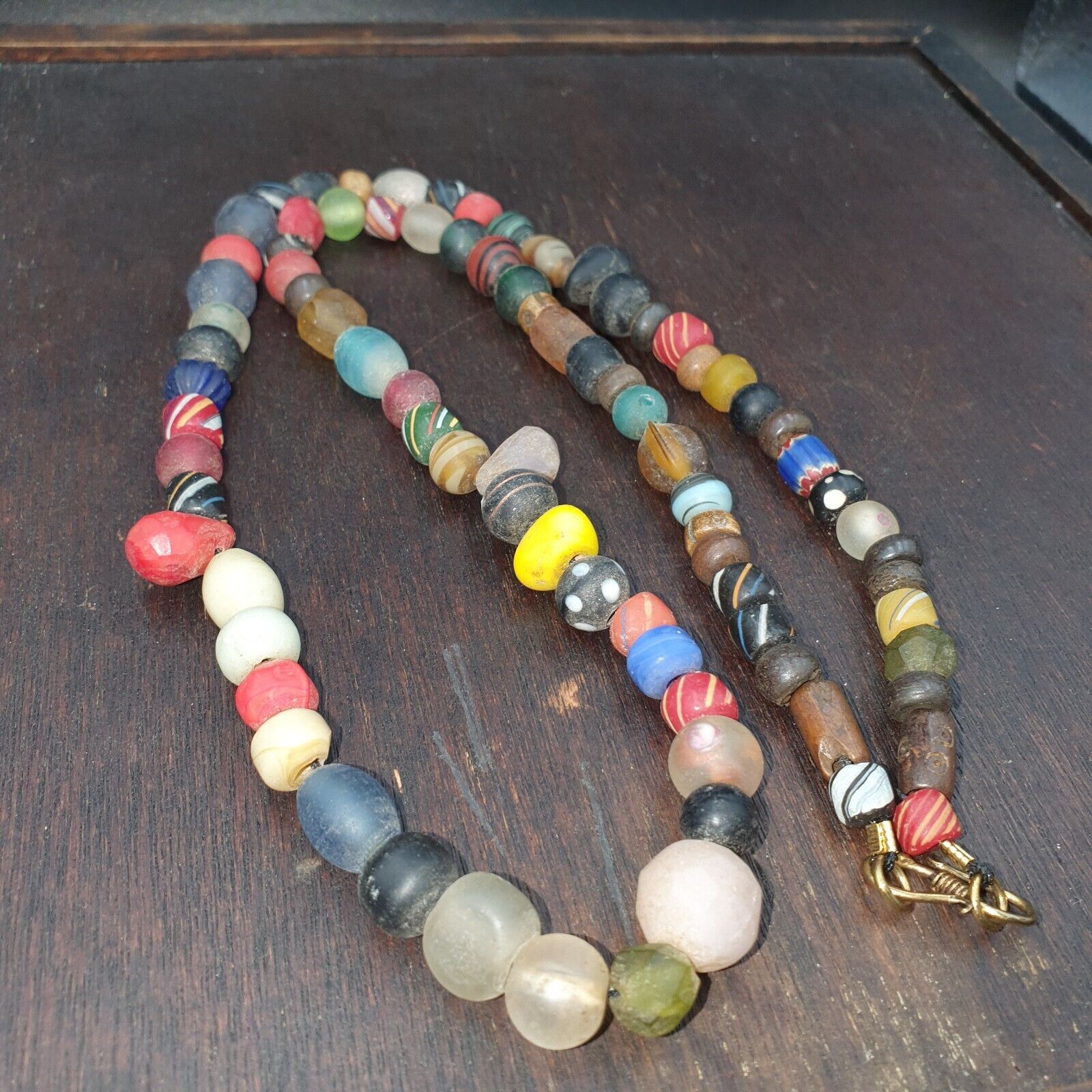 OLD AFRICAN GLASS BEADS Strand  #MX-15