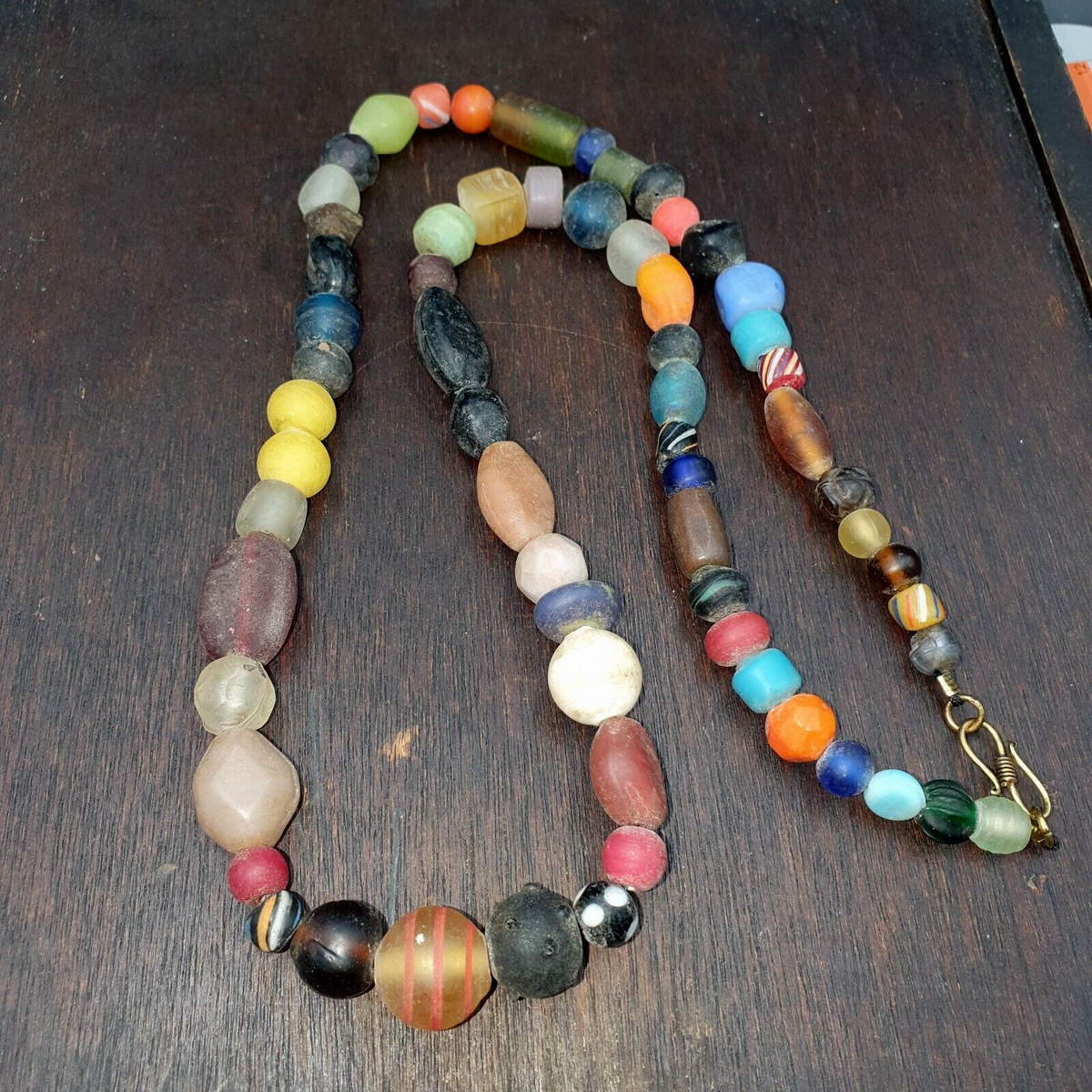 OLD AFRICAN GLASS BEADS Strand  #MX-16