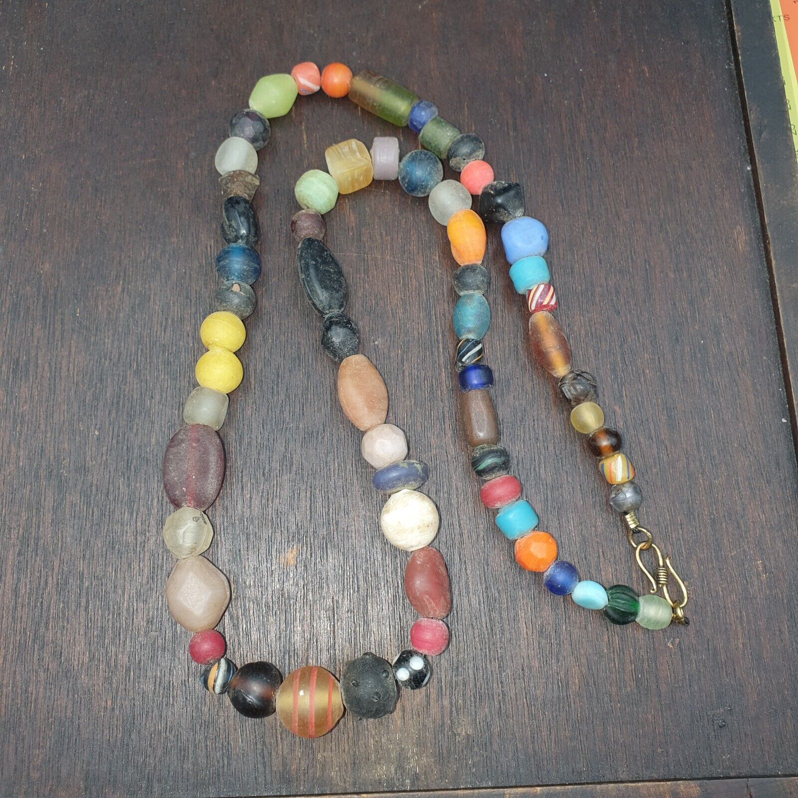 OLD AFRICAN GLASS BEADS Strand  #MX-16