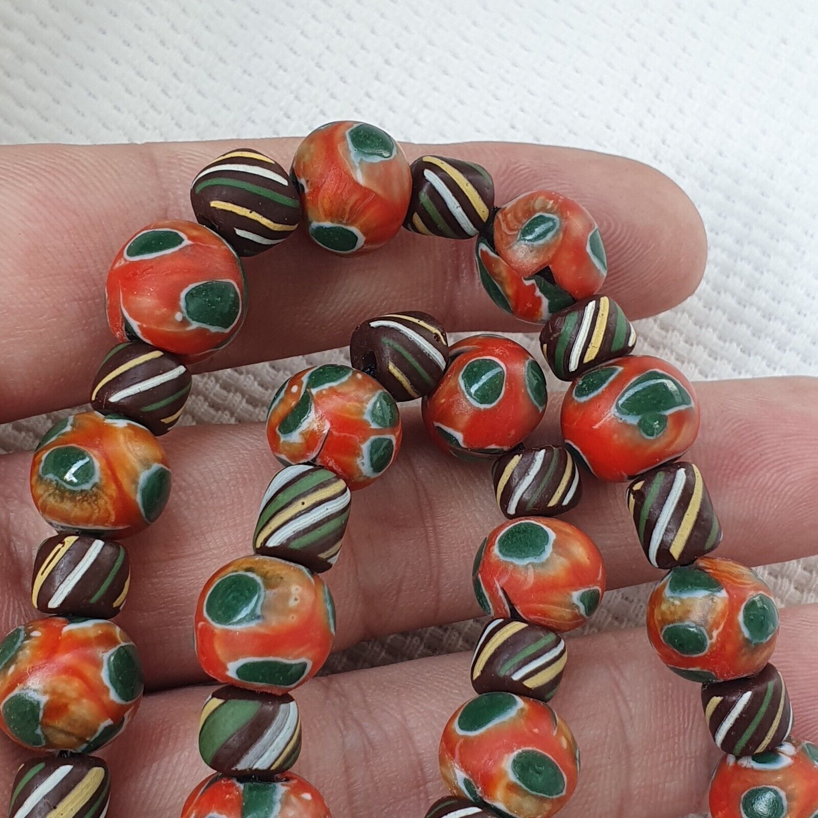 Vintage Gabri Eyes Glass Beads Strand Necklace