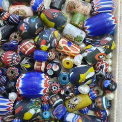 Vintage Glass Beads Mix lot For Collectors Jewelry Makers 308grams