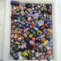 Vintage Glass Beads Mix lot For Collectors Jewelry Makers 363grams
